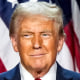 A split side by side image of Chris Hayes and Donald Trump